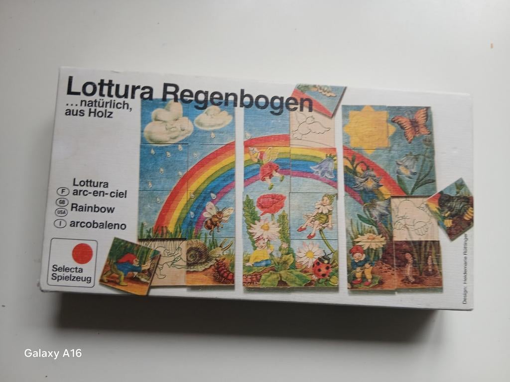 Antroposofisch houten spel: Lottura Regenboog, Ophalen, Gebruikt, Meer dan 50 stukjes, Van hout