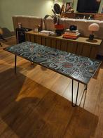 Unieke Vintage Tegeltafel - Retro Bijzettafel/Salontafel, Huis en Inrichting, Ophalen, Gebruikt, 100 tot 150 cm, Overige materialen
