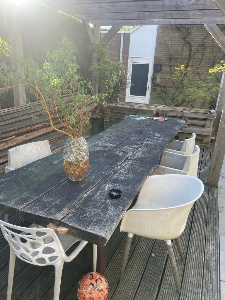 Boomstam tafel 3 m, Ophalen, Gebruikt