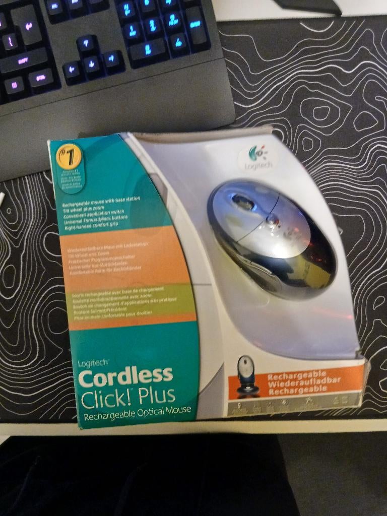Logitech Cordless Click! Plus Rechargeable - CIB - Vintage, Ophalen of Verzenden, Logitech Digital Extreme Wingman