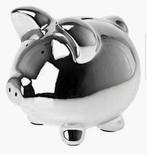 Mega Spaarvarken zilverkleurig, Ophalen of Verzenden, Zo goed als nieuw, Steen, Aardewerk of Keramiek, Dier