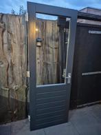 Hardhouten buitendeur. 78x211cm. Dubbelglas., Ophalen, Gebruikt, Minder dan 80 cm, Buitendeur