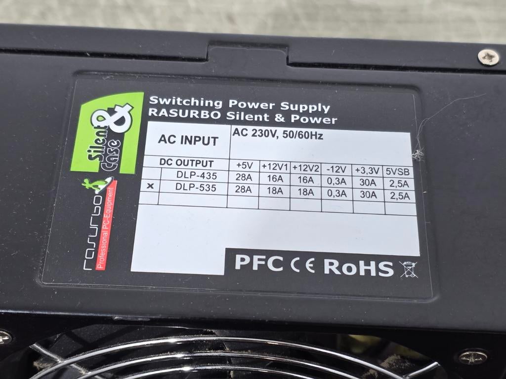Rasburo 535w max voeding psu power supply dlp-535, Ophalen of Verzenden, Gebruikt
