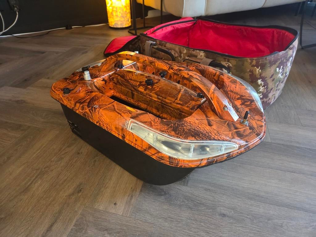 Poisidon Voerboot met GPS - Oranje Camouflage, Ophalen of Verzenden, Zo goed als nieuw, Overige typen