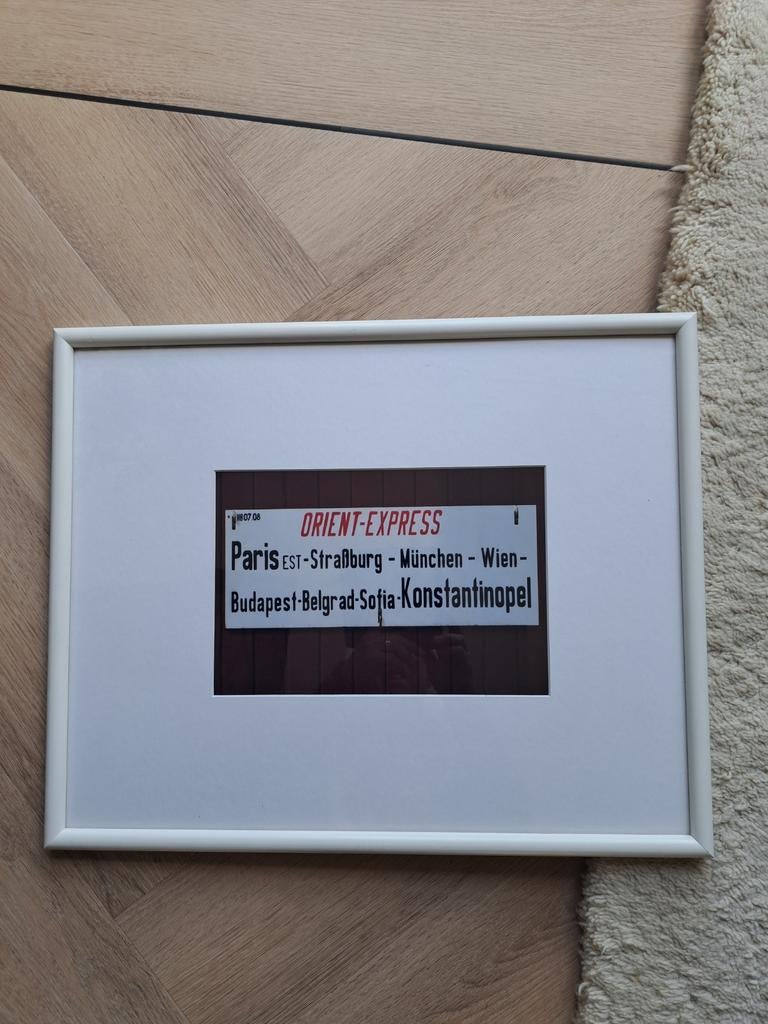 FOTO/ PRENT IN LIJST ORIENT EXPRESS ZGAN, Minder dan 50 cm, Ophalen of Verzenden, Zo goed als nieuw, Schilderij