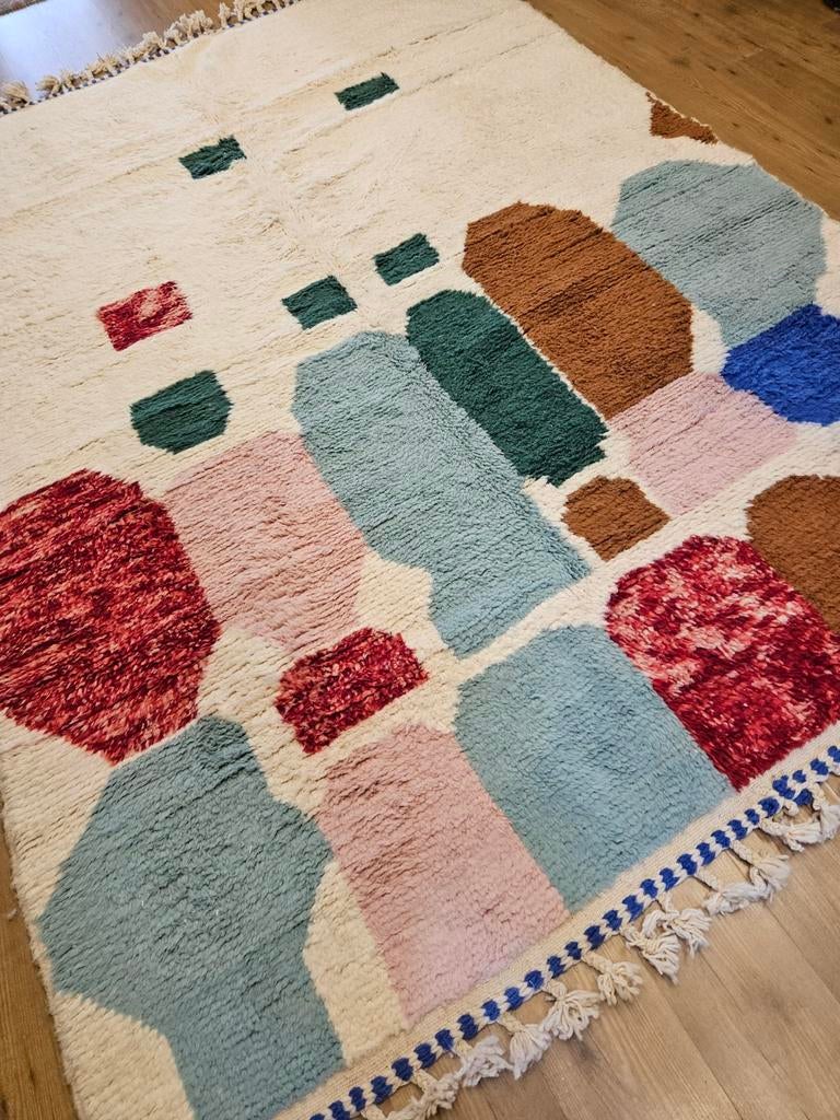 Handgeknoopt oosters tapijt berber Beni Mrirt 293x210, Info@SlatsAntiek.nl, Crème, Vof Slats Antiek, Ophalen of Verzenden