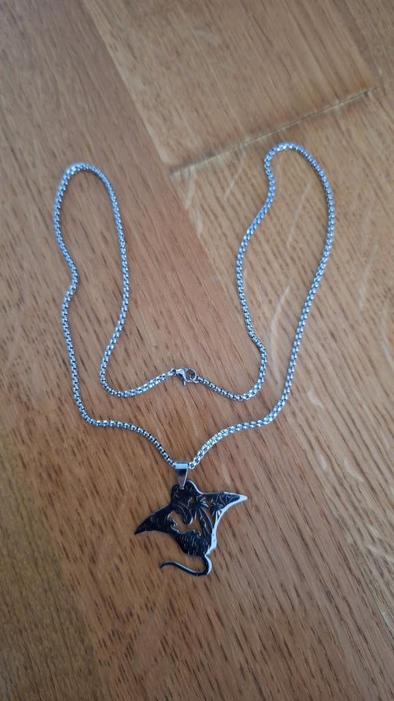 Zilveren Rog Hanger Ketting, Met hanger, Nieuw, Ophalen of Verzenden, Zilver