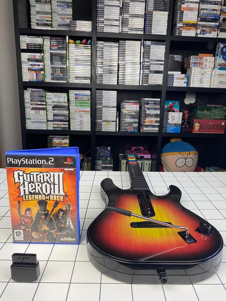 Guitar Hero III Legends of Rock + Guitar & Dongle - PS2, Spelcomputers en Games, Games | Sony PlayStation 2, Muziek, Gekoppelde computers