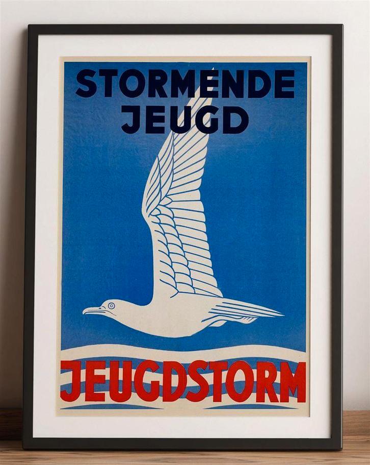 grote JEUGDSTORM Affiche Propaganda Poster n.s.b ., Verzamelen, Militaria | Tweede Wereldoorlog, Luchtmacht, Foto of Poster, Nederland