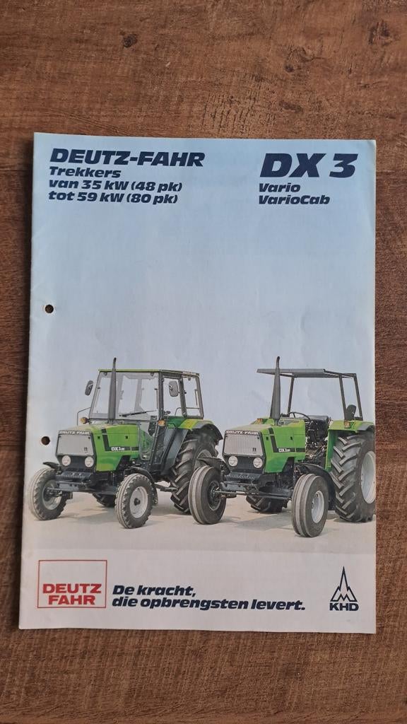 Folder DEUTZ FAHR DX 3 trekker, tractor Vario, VarioCab, Ophalen of Verzenden, Zo goed als nieuw, Folder