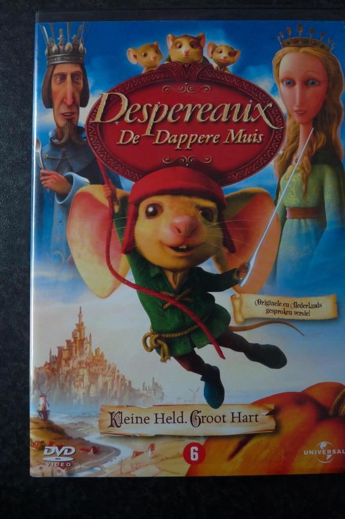 z.g.a.n dvd Despereaux de dappere muis, animatie, 6, Cd's en Dvd's, Dvd's | Kinderen en Jeugd, Zo goed als nieuw, Vanaf 6 jaar