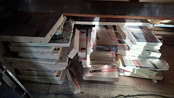 Reststukken isolatiemateriaal 8cm dikte, diverse maten, Doe-het-zelf en Verbouw, Isolatie en Afdichting, Gebruikt, Vloerisolatie