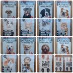 21 Nieuwe metalen bordjes met leuke katten en honden, Huis en Inrichting, Woonaccessoires | Tekstborden en Spreuken, Ophalen of Verzenden