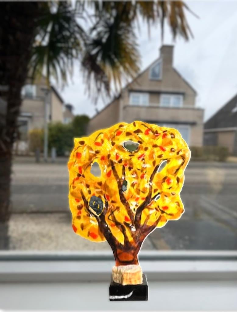 glasfusie, glaskunst, glas, left leaves, Ophalen