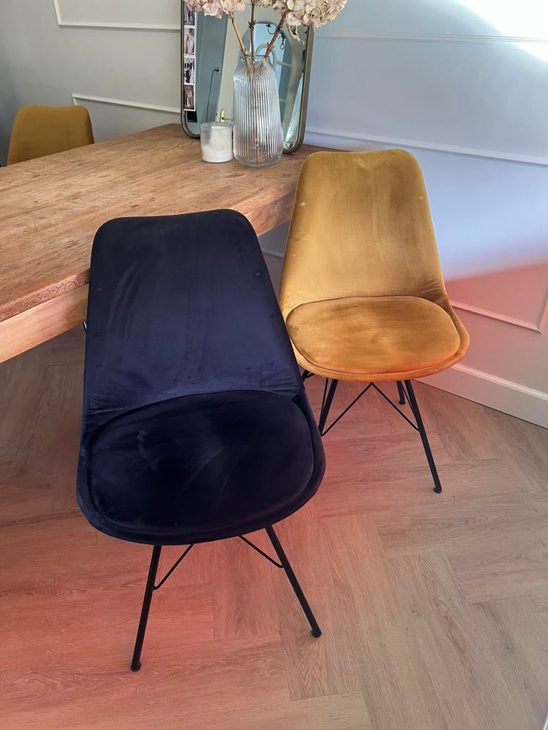 Kick Collection - kuipstoelen - zwart en goud, Ophalen, Zwart, Zo goed als nieuw, Vier