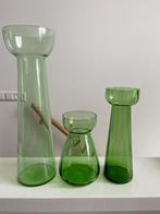 Antieke oude hyacintglazen amaryllis bol glas groen puntgaaf, Ophalen of Verzenden