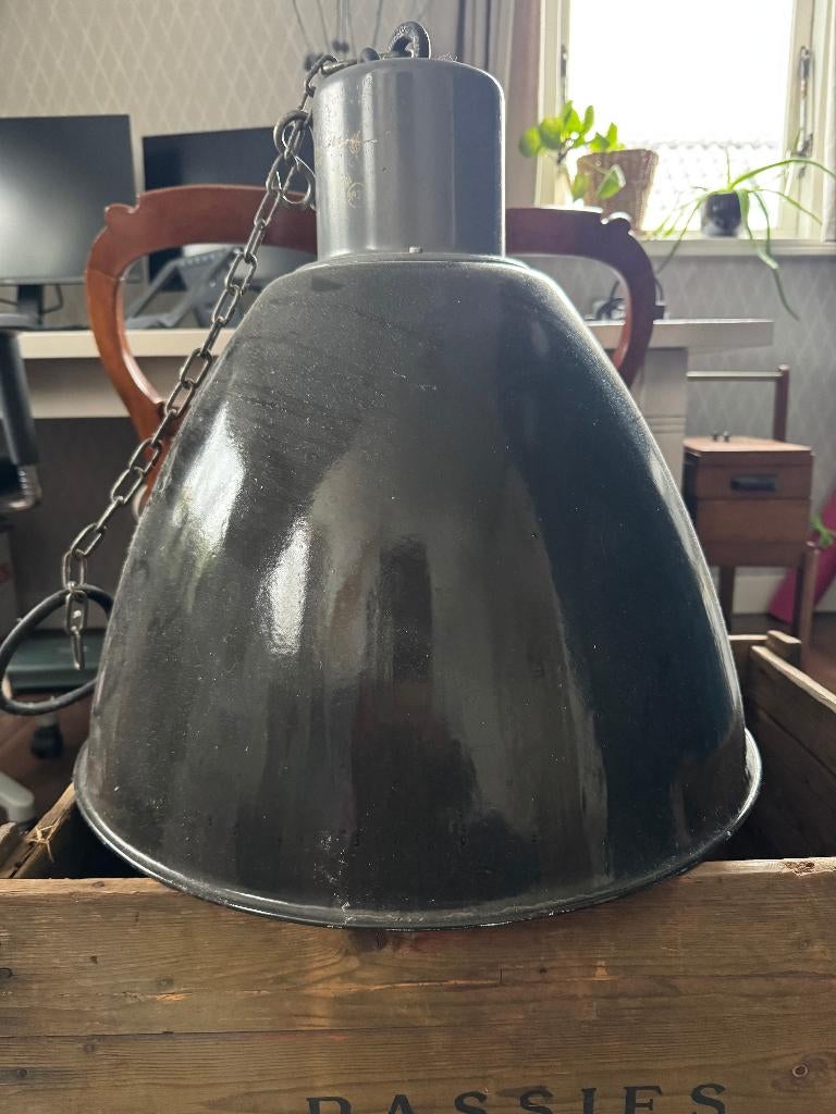 Vintage Industriële Hanglamp, Antiek en Kunst, Ophalen of Verzenden