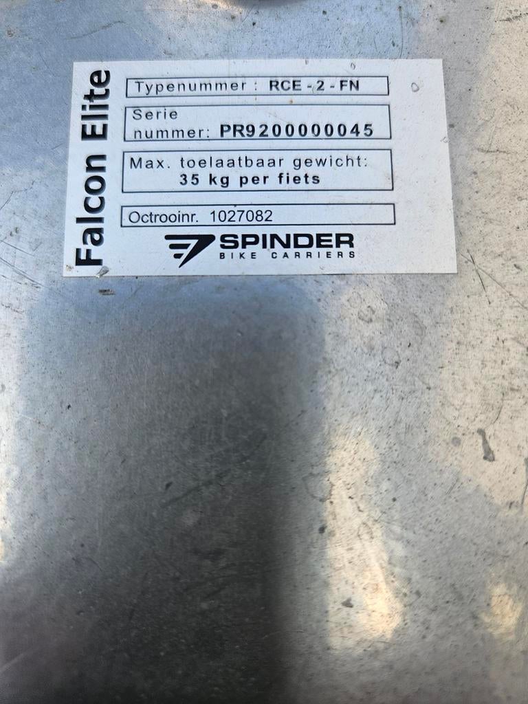 Spinder Falcon Elite kantelbare fietsendrager, Ophalen of Verzenden, Trekhaakdrager