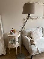 Ikea Verstelbare staande vloerlamp met linnen beige kap, Ophalen, Gebruikt, Metaal, 150 tot 200 cm