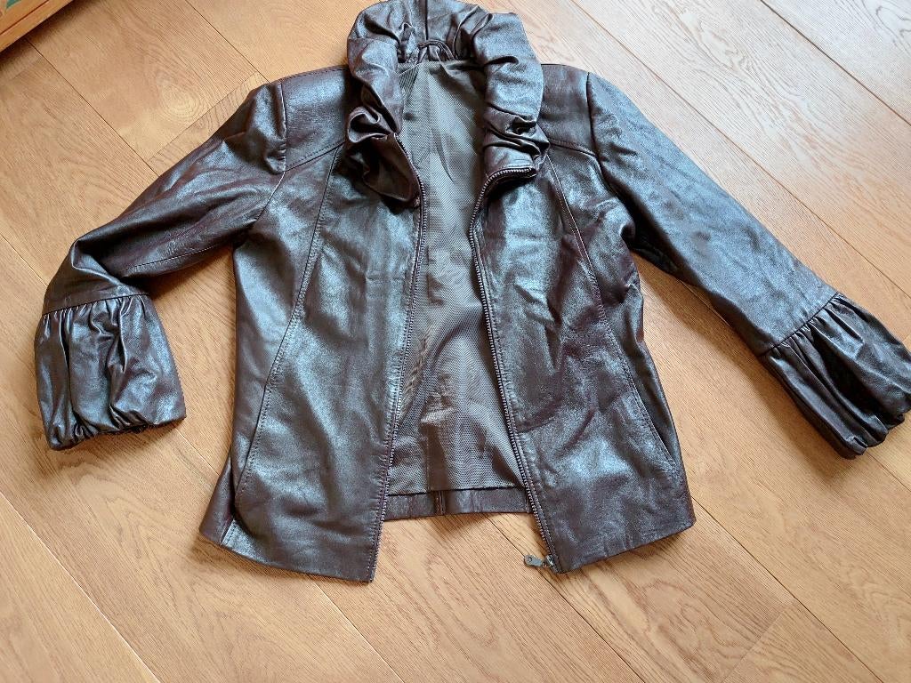 Mooi leren jasje, Maat 38/40 (M), Bruin, Nieuw, Ophalen of Verzenden