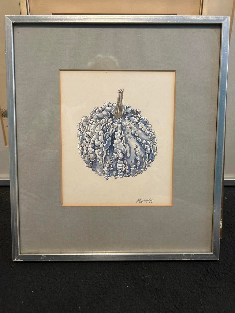 Ingelijste tekening van pompoen, Ophalen of Verzenden