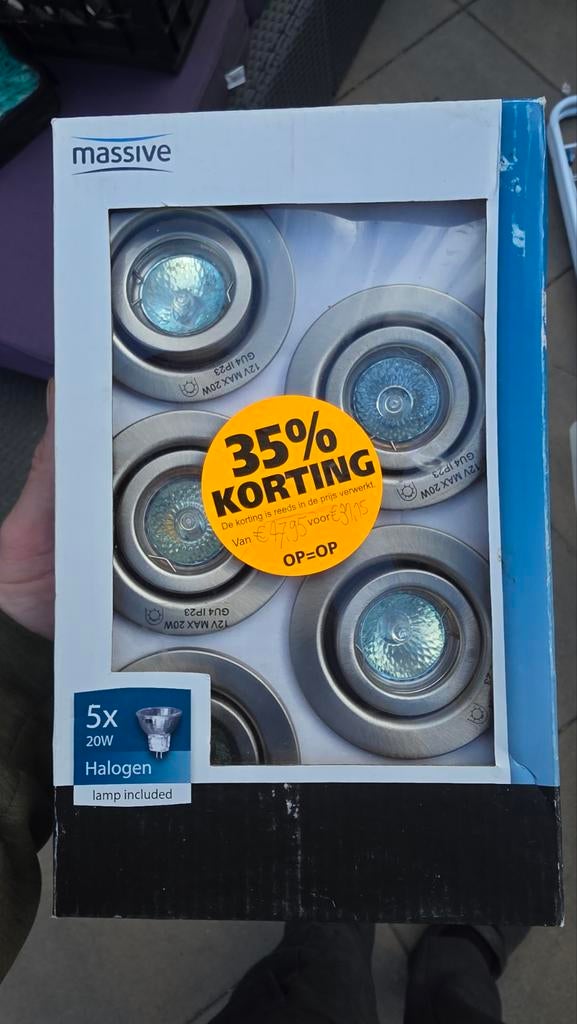 2x Massive 5x 20W Halogeen Inbouwspots - Nieuw in doos, Ophalen, Minder dan 30 watt, Halogeen (gloei)lamp, Nieuw