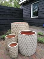 Super mooie grote bloempotten set van 4 keramiek, 40 cm of meer, Rond, Nieuw, Ophalen of Verzenden