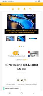 Sony bravia 8 oled k-65xr84, Ophalen of Verzenden, 100 cm of meer, Sony