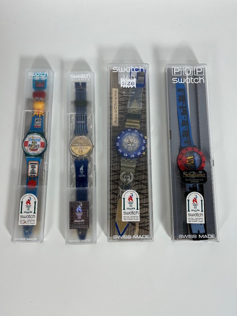 4 swatch horloges 1996 atlanta olympische spelen, Verzamelen, Ophalen of Verzenden, Overige typen