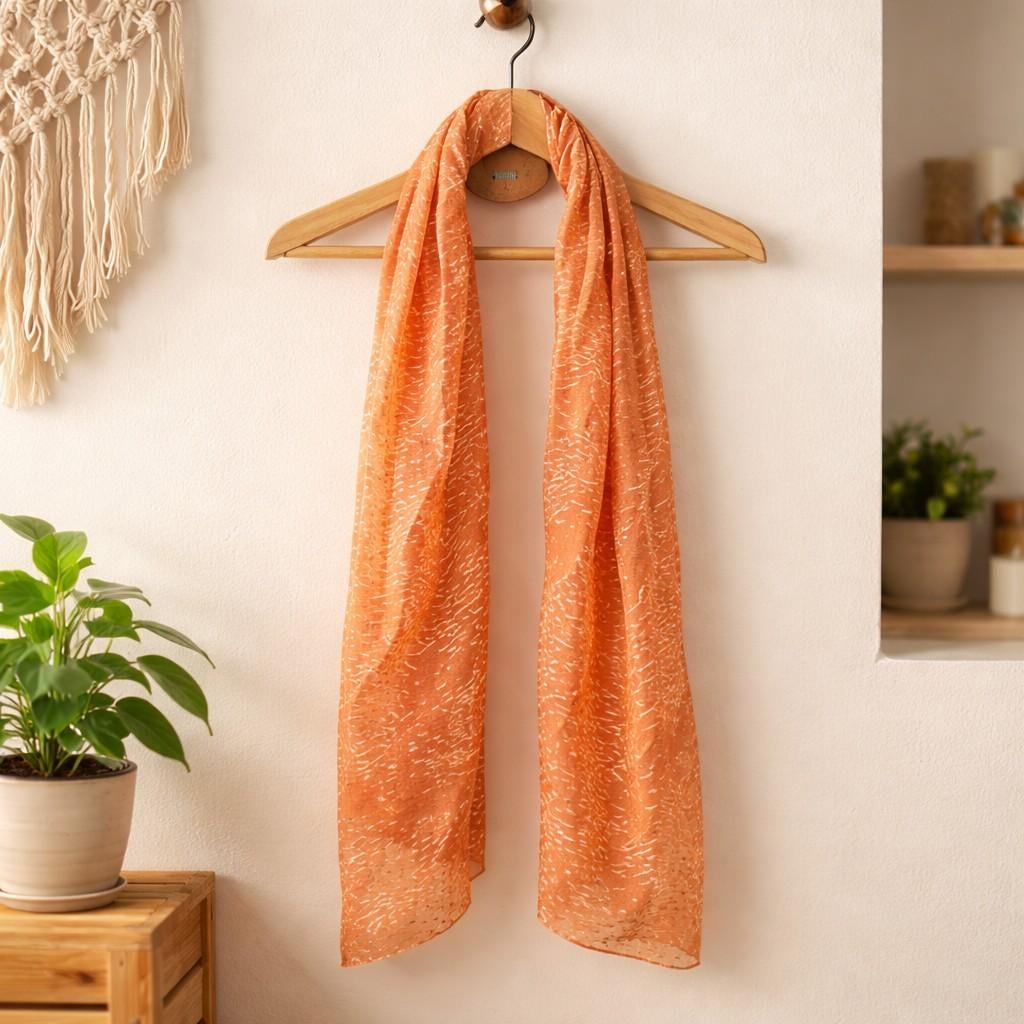 Zalmkleurige sjaal met zilveren accenten, Geen merk, Ophalen of Verzenden, Nieuw