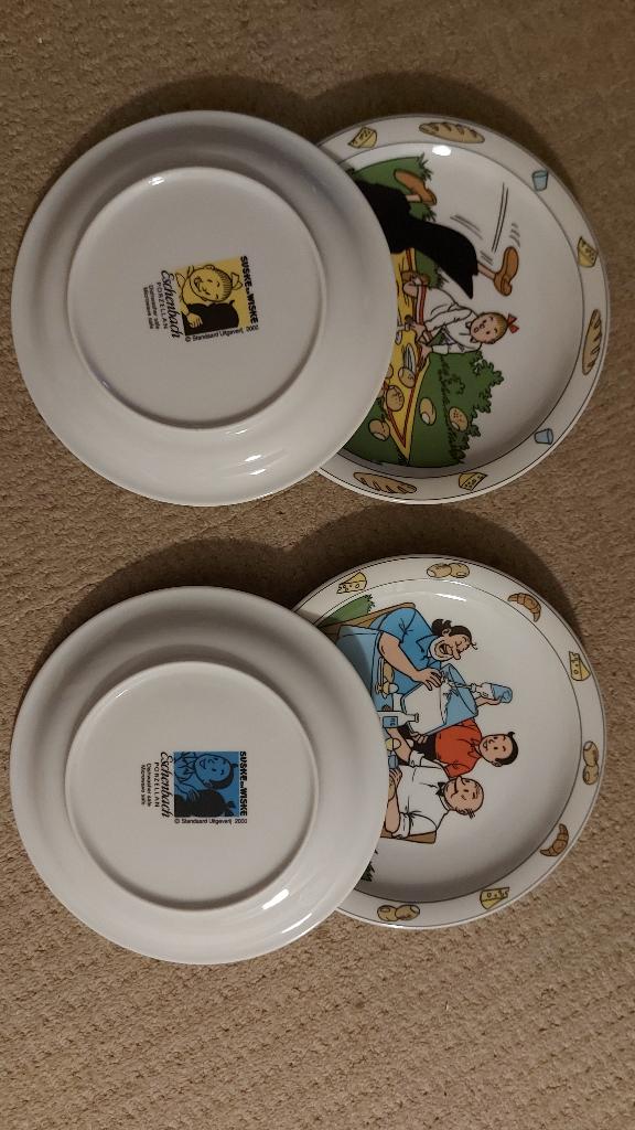 Vintage Suske en Wiske borden en kommen, Verzamelen, Stripfiguren, Ophalen, Suske en Wiske, Nieuw, Gebruiksvoorwerp