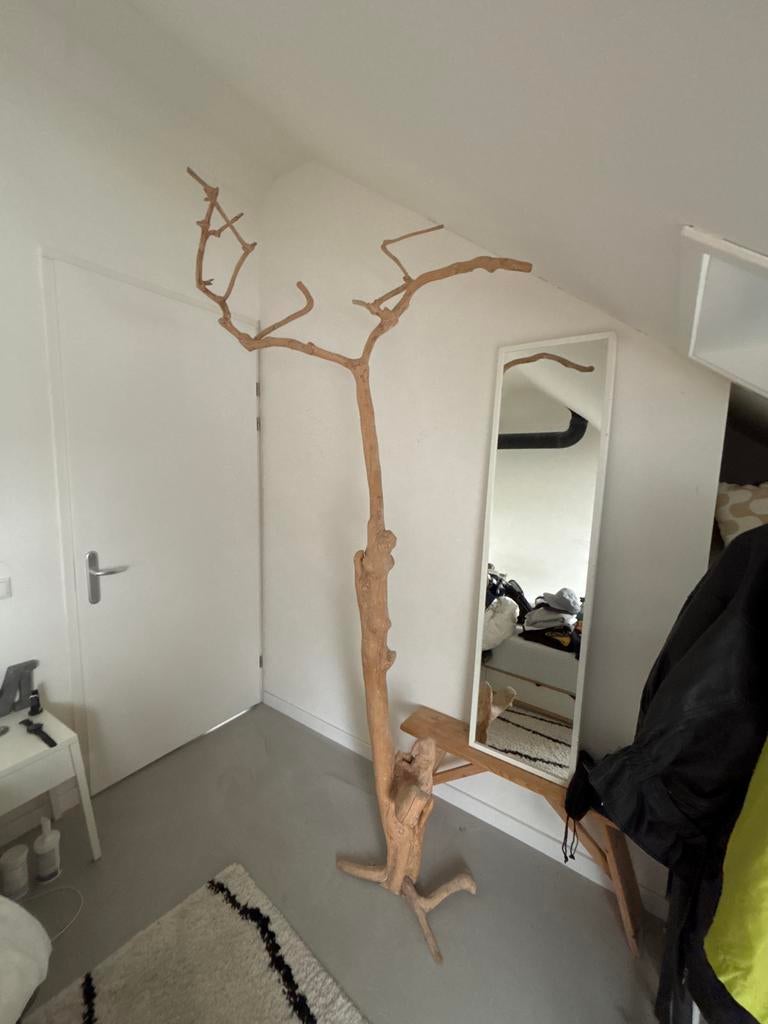 Grote houten boom, kunstobject, Antiek en Kunst, Kunst | Beelden en Houtsnijwerken, Ophalen, Handgemaakt, Beeld, Hout