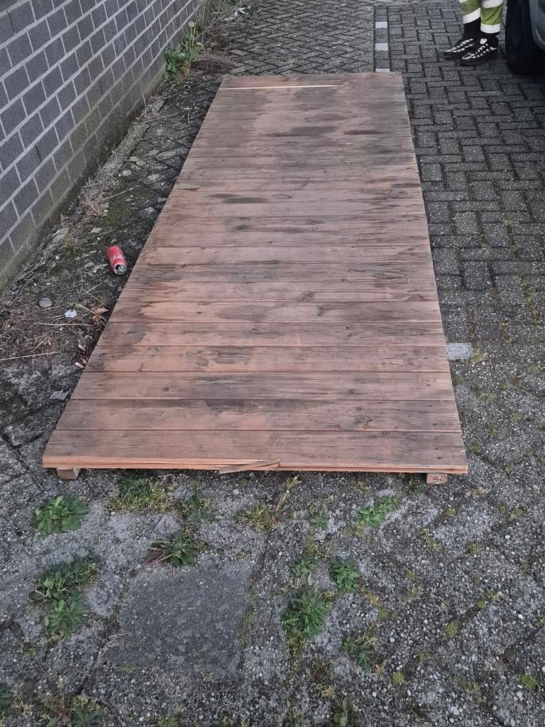 Houten vlonderplanken voor brugje, Tuin en Terras, Terrasdelen en Vlonders, Ophalen, Gebruikt, Hout