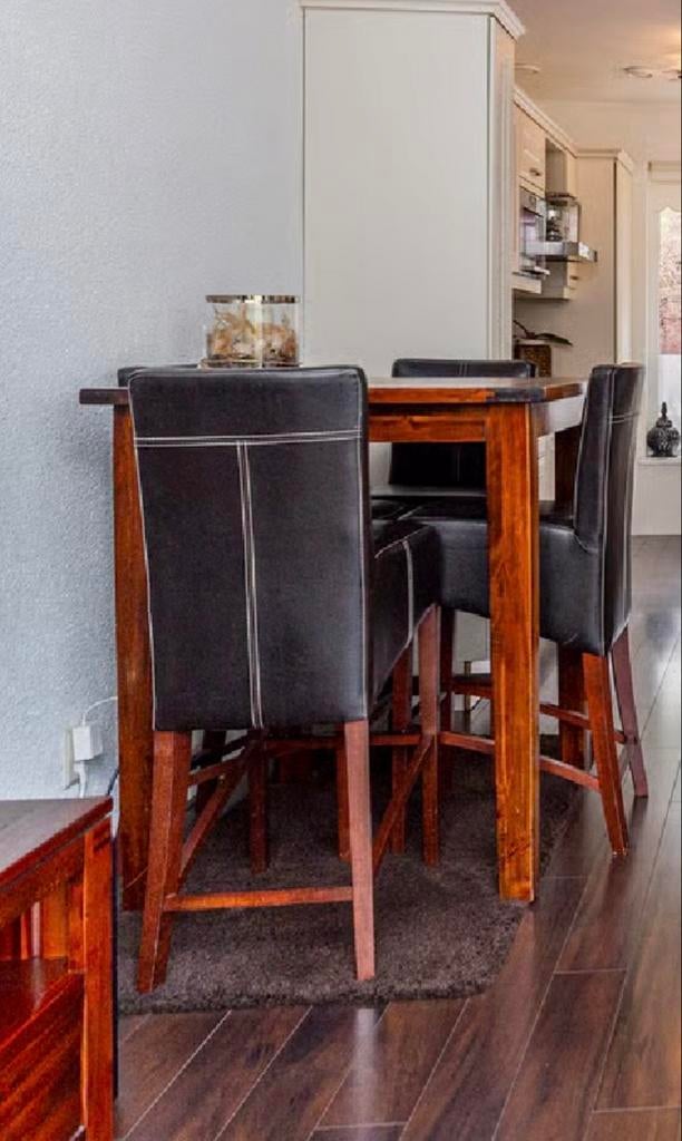 3 barkrukken met rugleuning, Huis en Inrichting, Barkrukken, Gebruikt, Met voetsteun, 60 tot 90 cm, Ophalen of Verzenden
