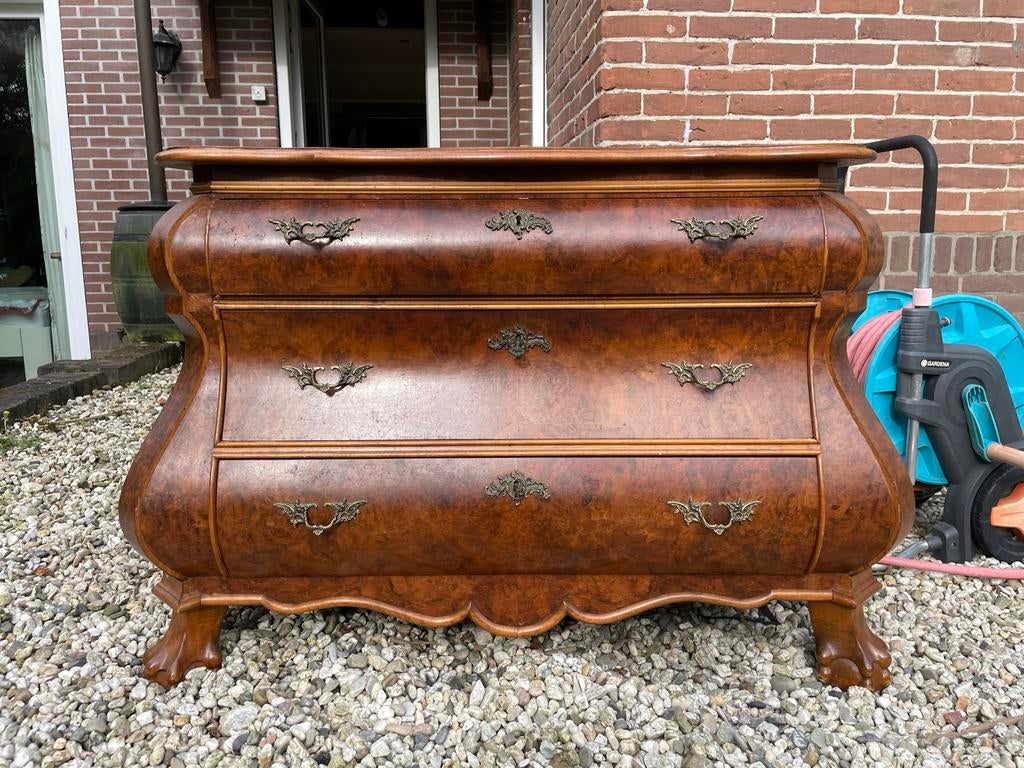 Antieke commode met 3 laden - Biedermeier stijl, Antiek en Kunst, Ophalen of Verzenden