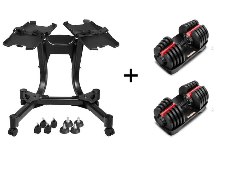 NIEUW - Verstelbare dumbells incl stand 5-40KG - NIEUW model, Sport en Fitness, Fitnessmaterialen, Nieuw, Dumbbell, Armen, Benen