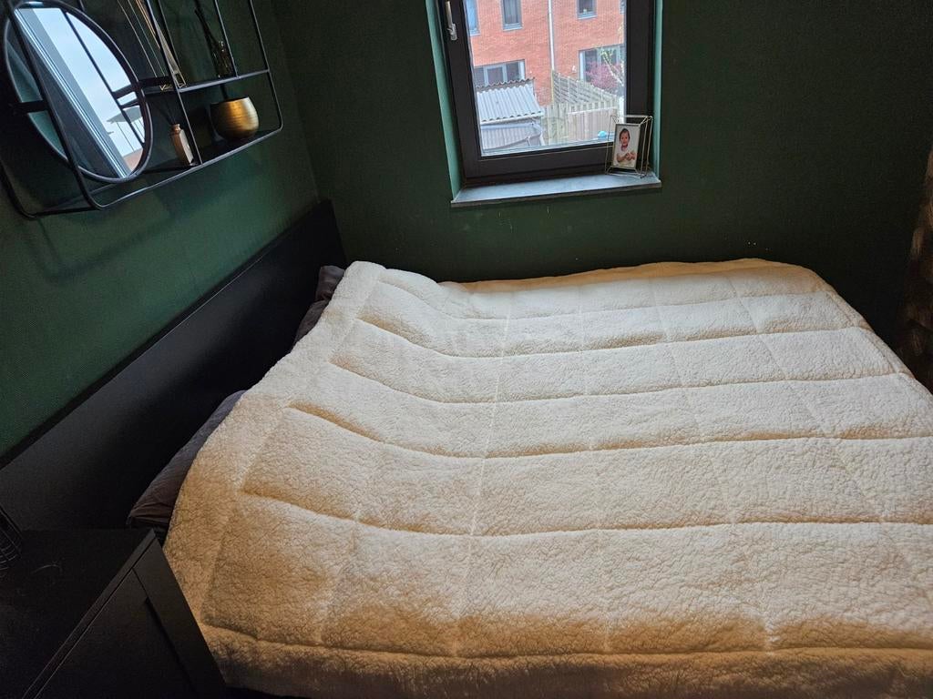 Malm bed 180x200 cm, Ophalen, Zwart, Tweepersoons, Zo goed als nieuw