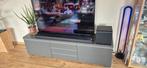 Tv meubel Ikea Besta hoogglans grijs 180x40x50 goede staat, Ophalen, 150 tot 200 cm, Zo goed als nieuw, Minder dan 100 cm