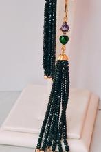 Exclusieve design oorhangers met tanzanieten, spinels, diam, Overige materialen, Hangers, Nieuw, Ophalen of Verzenden