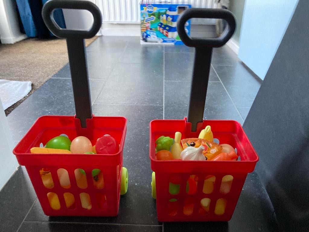 Boodschappen wagentje met diverse fruit en groente, Ophalen, Gebruikt