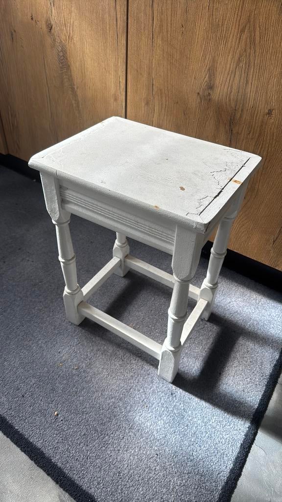 Opknapper klein mini tafeltje plantenhouder DIY project, Ophalen of Verzenden, Zo goed als nieuw, Rechthoekig, Minder dan 55 cm