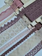 Pakket brocante vintage katoenen roze ecru galon sierband, Hobby en Vrije tijd, Naaien en Fournituren, Ophalen of Verzenden, Nieuw