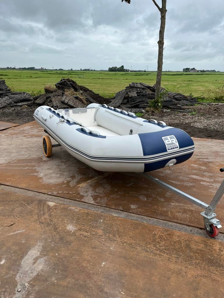Rib Diesel Rubbing Tender 300 met Suzuki 6 pk 4 takt, Watersport en Boten, Buiten- en Binnenboordmotoren, Ophalen, 5 tot 10 pk