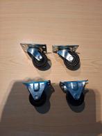 Set van 4 zwenkwielen met montageplaat, Xunfa, Ophalen of Verzenden, Zo goed als nieuw