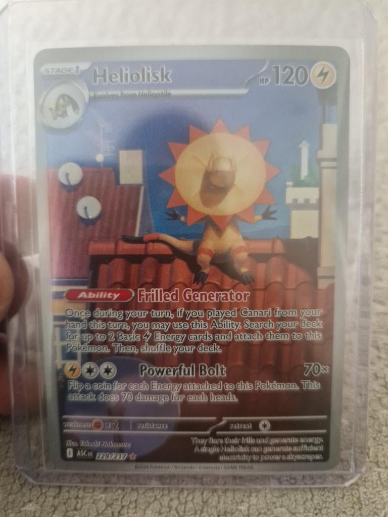 Pokemon ascended heroes heliolisk 229/217., Ophalen of Verzenden, Nieuw, Losse kaart, Foil