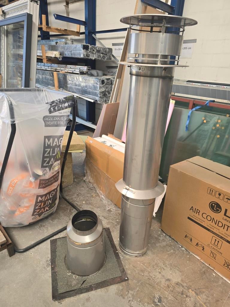 RVS dubbelwandig rookkanaal 28-32, Huis en Inrichting, Kachels, Ophalen, Gebruikt, Inbouw, Overige soorten