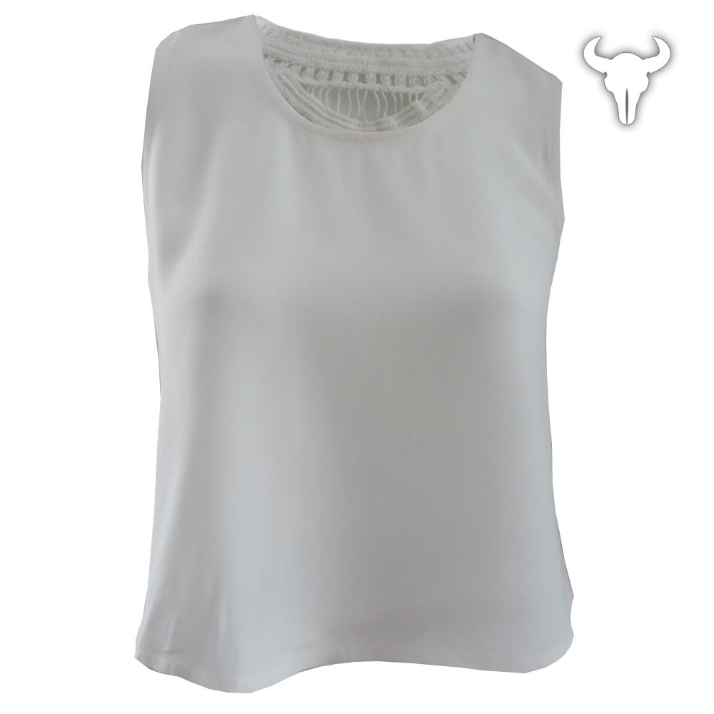 Crop top met fraaie gehaakte achterzijde. Ibiza - / festival, Kleding | Dames, Tops, Wit, Nieuw, Ophalen of Verzenden, Maat 36 (S)