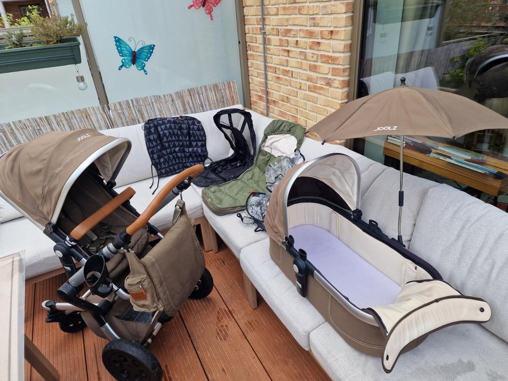 Joolz kinderwagen, groen met toebehoren, Ophalen of Verzenden, Gebruikt, Overige merken, Verstelbare duwstang