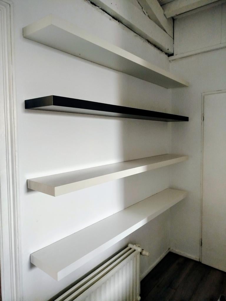 4x Ikea Lack wandplanken zwevend 190x26cm en 2x 81x24cm zgan, Huis en Inrichting, Ophalen, Zo goed als nieuw