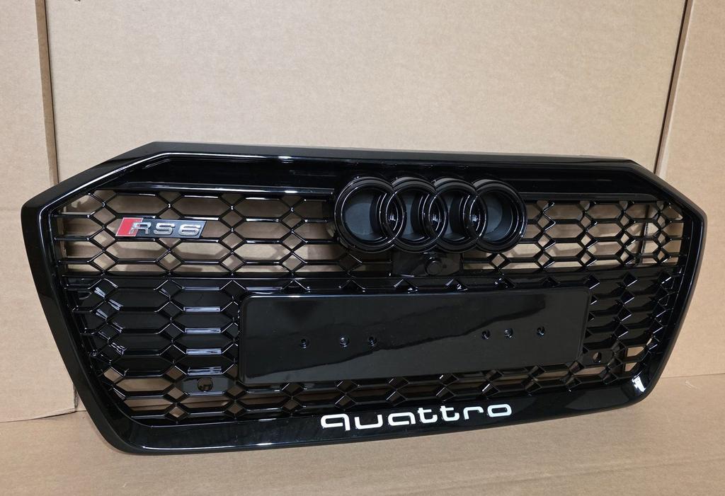Grill Audi A6 C8 4K S-line S6 RS6 LOOK GRILLE HOOGLANS ZWART, -, Voor, Nieuw, Bumper
